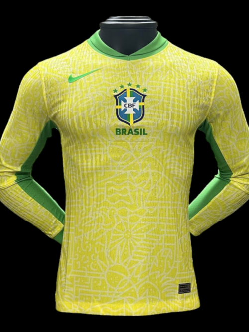 Bresil Maillot Domicile Manches Longues 24/25 - Version Player
