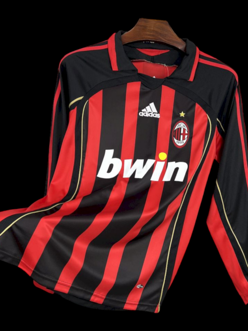 Milan AC Maillot Domicile Rétro Manches Longues 2006/2007